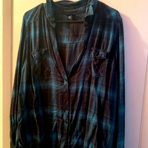 Torrid Twill Button up plaid shirt
